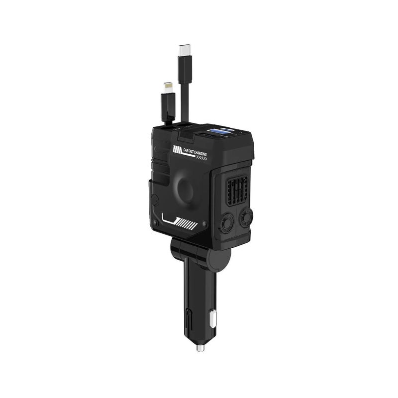Bluejw 120W Super Fast Car Charger, Retractable Cable, 4-in-1 Adapter (USB-C & QC3.0 Ports), Cigarette Lighter Automobile Charger Accessories - Image 3
